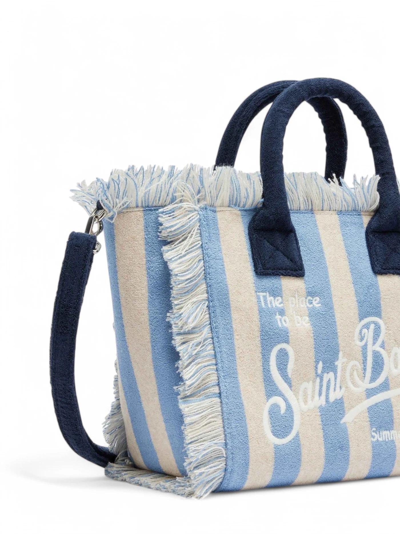 Borsa Colette in Spugna a Righe Azzurre-Mc2 Saint Barth-Borse a mano-Vittorio Citro Boutique