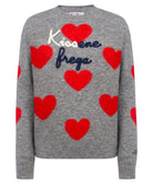 Maglione Grigio New Queen con Ricamo "Kissene Frega" e Motivo Cuore-Mc2 Saint Barth-Maglieria-Vittorio Citro Boutique