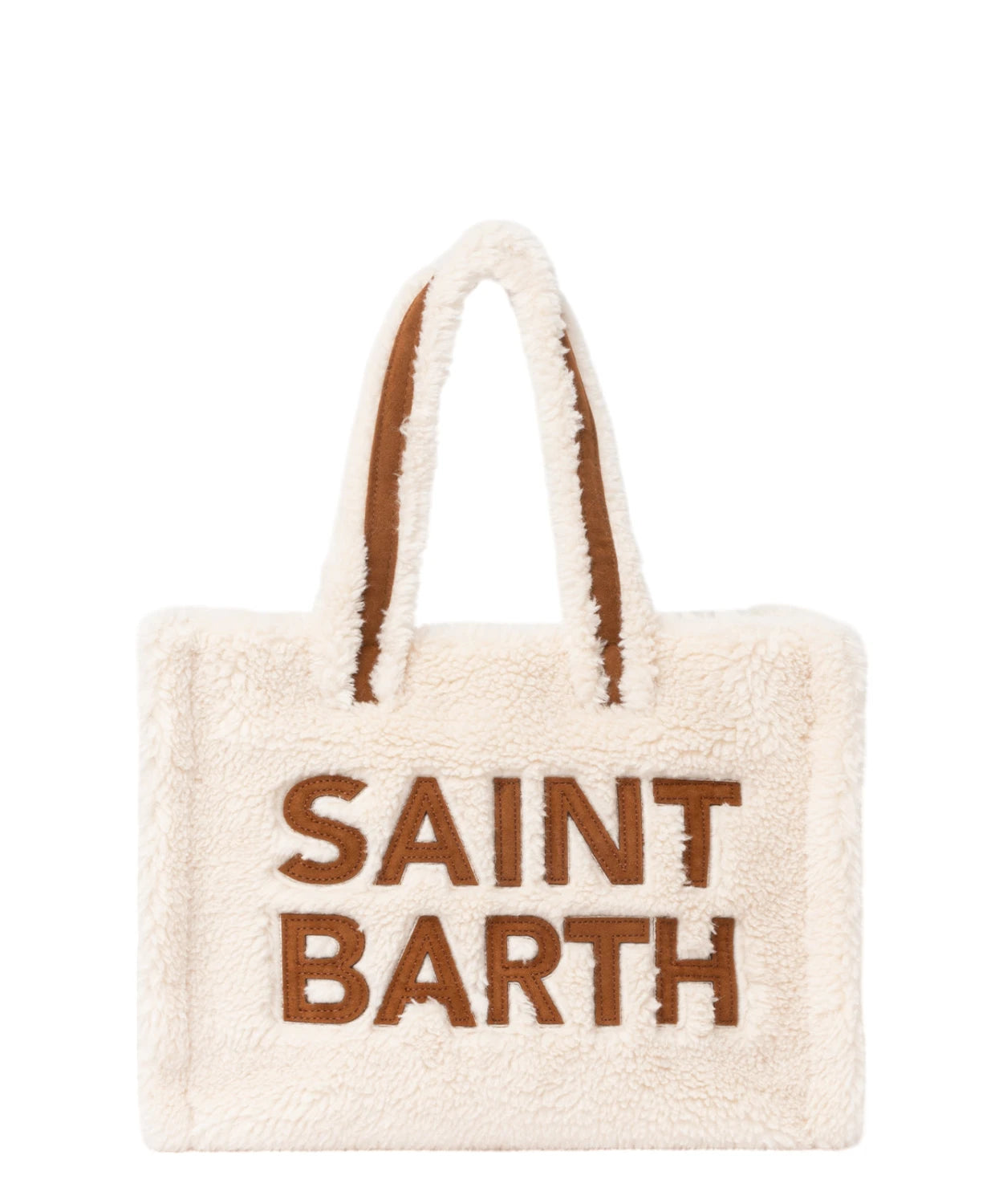 Borsa Piccola Bianca Teddy con Logo Saint Barth e Tracolla-Mc2 Saint Barth-Borse a spalla-Vittorio Citro Boutique