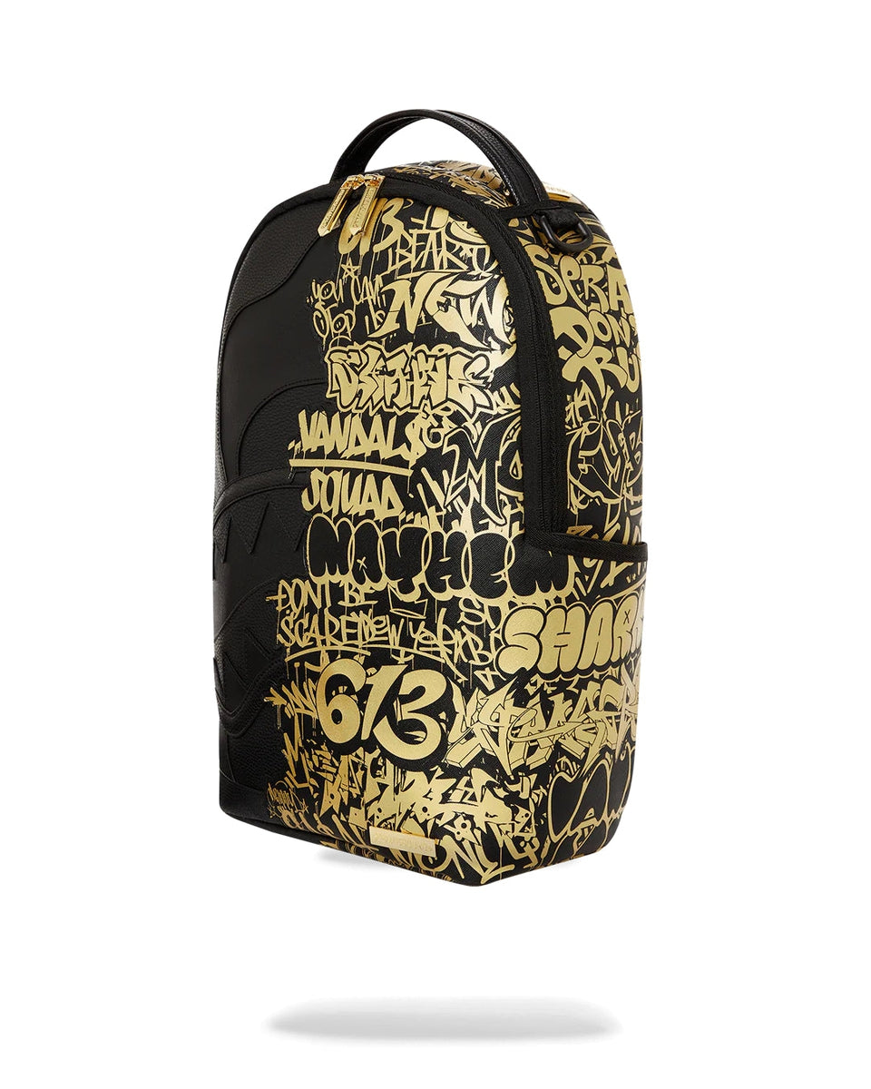 ZAINO SPRAYGROUND HALF GRAFF GOLD DLXSV BACKPACK DUFFLE NERO-Sprayground-Zaini-Vittorio Citro Boutique