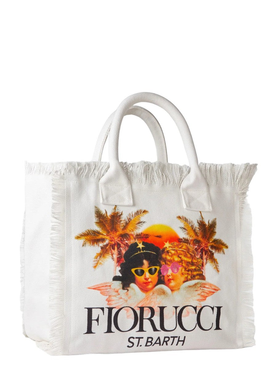 Borsa Vanity in canvas con stampa angeli | FIORUCCI SPECIAL EDITION-Mc2 Saint Barth-Borse a mano-Vittorio Citro Boutique