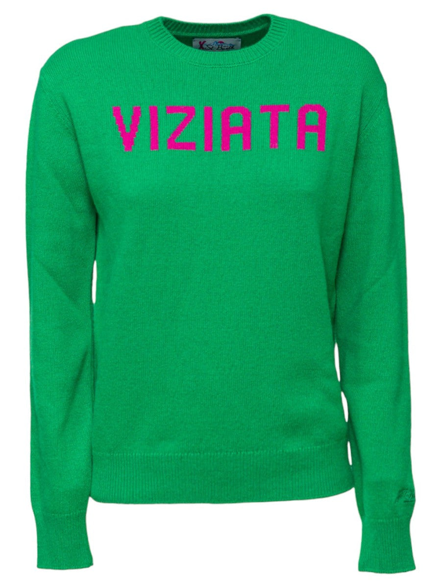 Maglione con scritta Viziata-Mc2 Saint Barth-Maglieria-Vittorio Citro Boutique