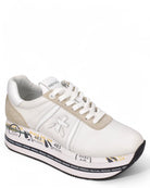 Sneakers BETH 5603 Platform in Pelle Bianca e Suede-Premiata-Sneakers-Vittorio Citro Boutique