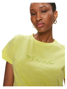 T-shirt in Cotone con Ricamo Logo-Pinko-T-shirt-Vittorio Citro Boutique