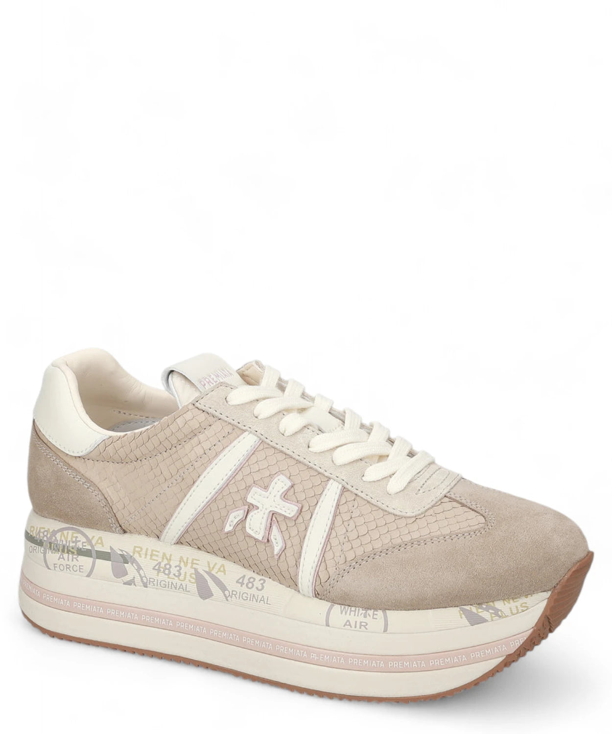 Sneakers Beth 7039 in Pelle Pitone e Camoscio-Premiata-Sneakers-Vittorio Citro Boutique