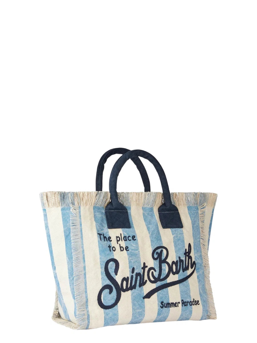 Borsa Vanity in canvas con stampa Saint Barth-Mc2 Saint Barth-Borse a spalla-Vittorio Citro Boutique