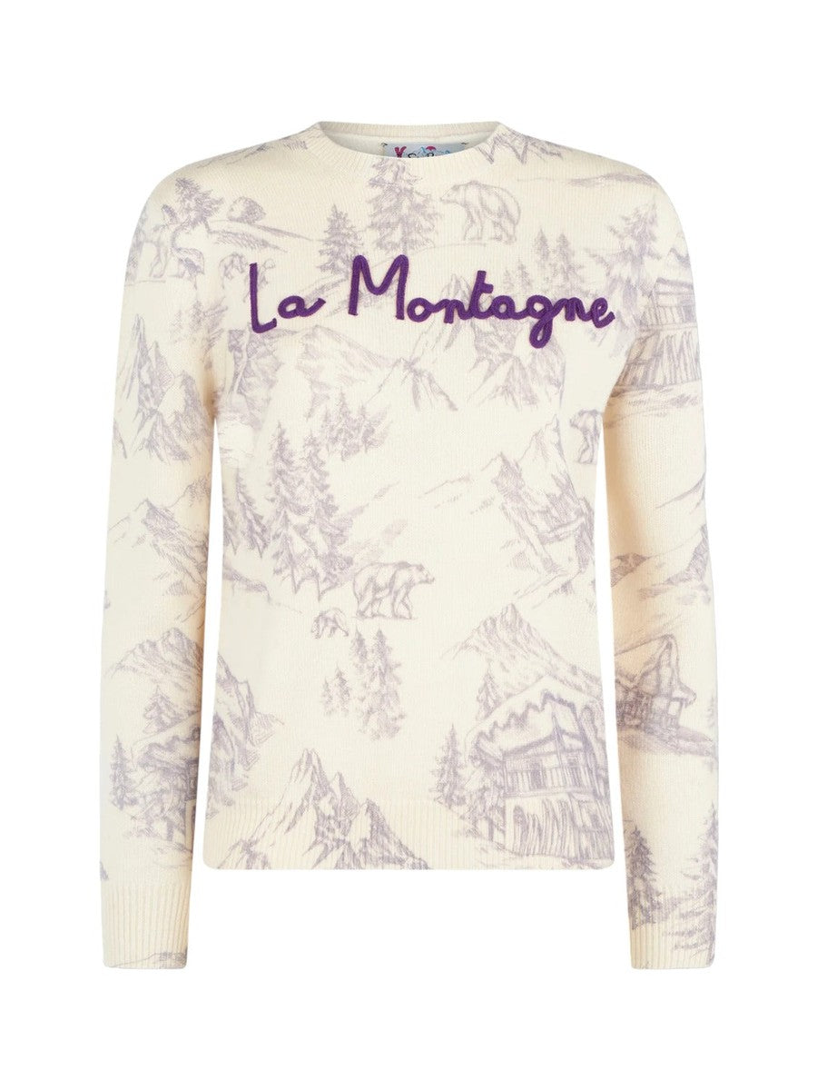 Maglia donna girocollo con stampa montagne-Mc2 Saint Barth-Maglieria-Vittorio Citro Boutique