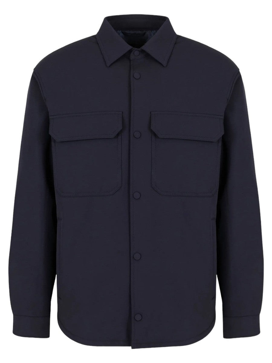 Giacca camicia comfort fit in nylon soft hand-Emporio Armani-Giacche-Vittorio Citro Boutique