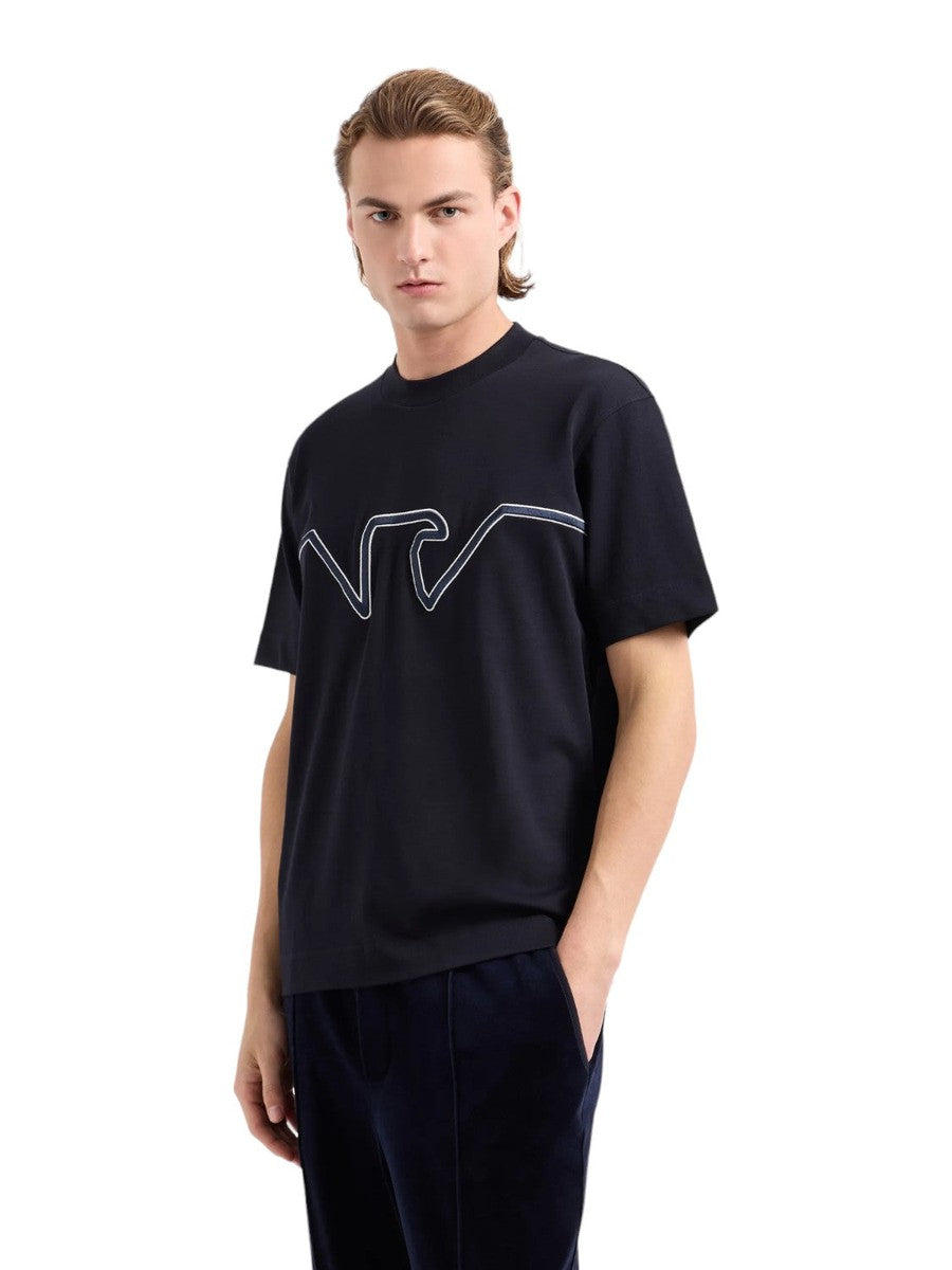 T-shirt in jersey heavy con ricamo logo a rilievo ASV-Emporio Armani-T-shirt-Vittorio Citro Boutique