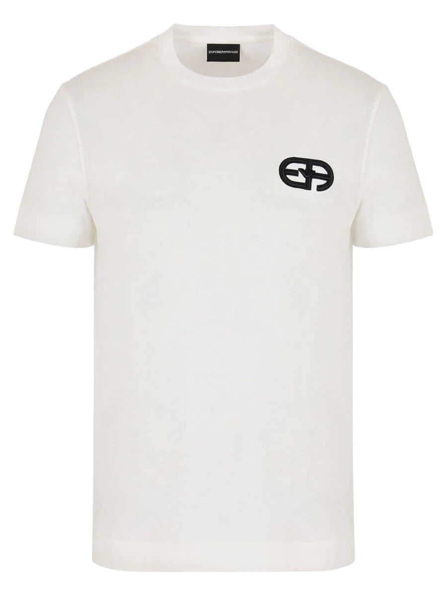 T-shirt in jersey misto lyocell con ricamo logo EA a rilievo ASV-T-shirt-Emporio Armani-Vittorio Citro Boutique